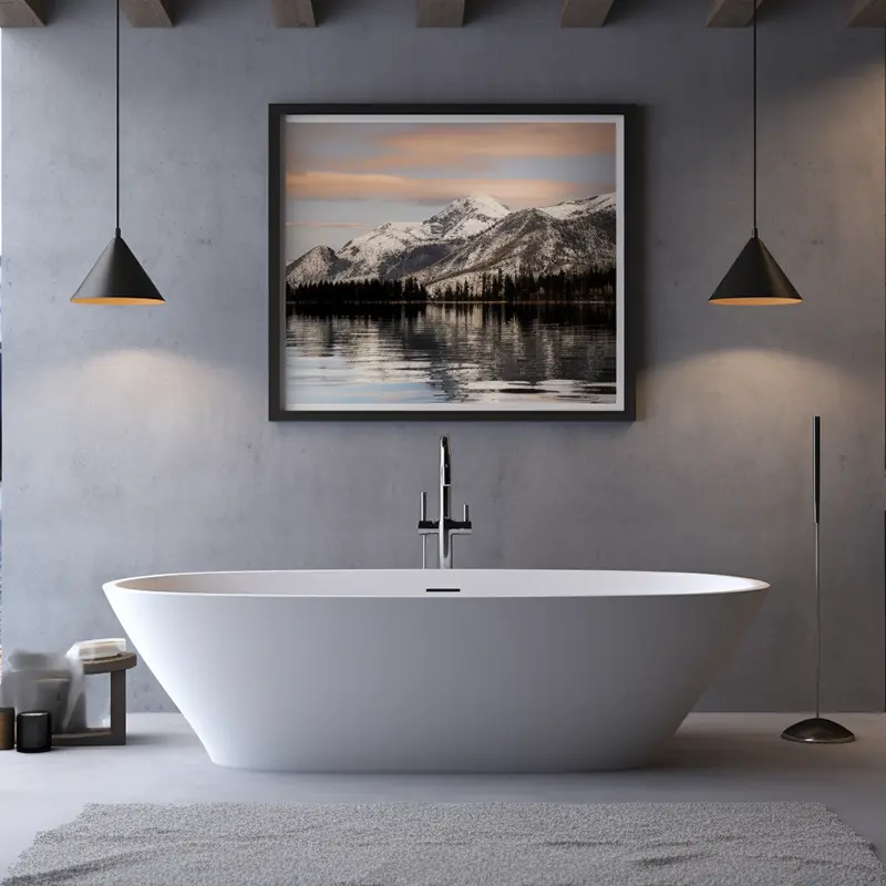 A modern free-standing bath tub. Fixation Surface Repair Specialists offer expert repair & restoration.
